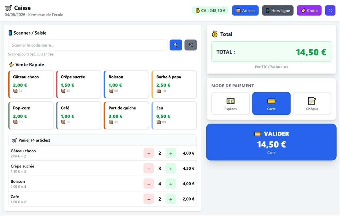 Caisse & buvette — SimpliAsso